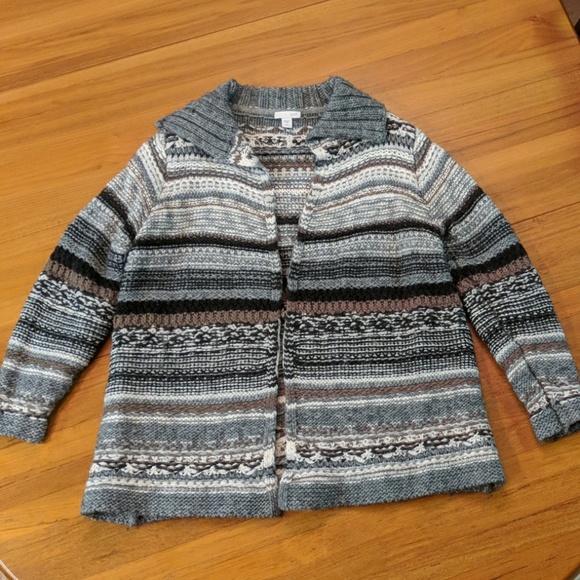 J. Jill Sweaters - J.Jill collared wool blend cardigan